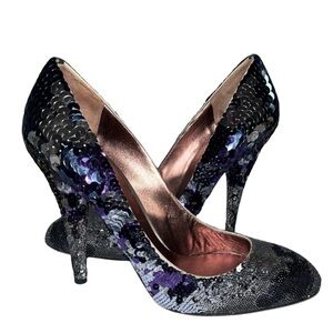 MIU MIU Sequin Embellishments Round ToePumpsHeels Size41 U.S. Size11